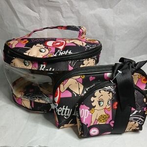 Betty Boop 3 Piece Travel Bag Set- NWOT